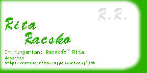 rita racsko business card